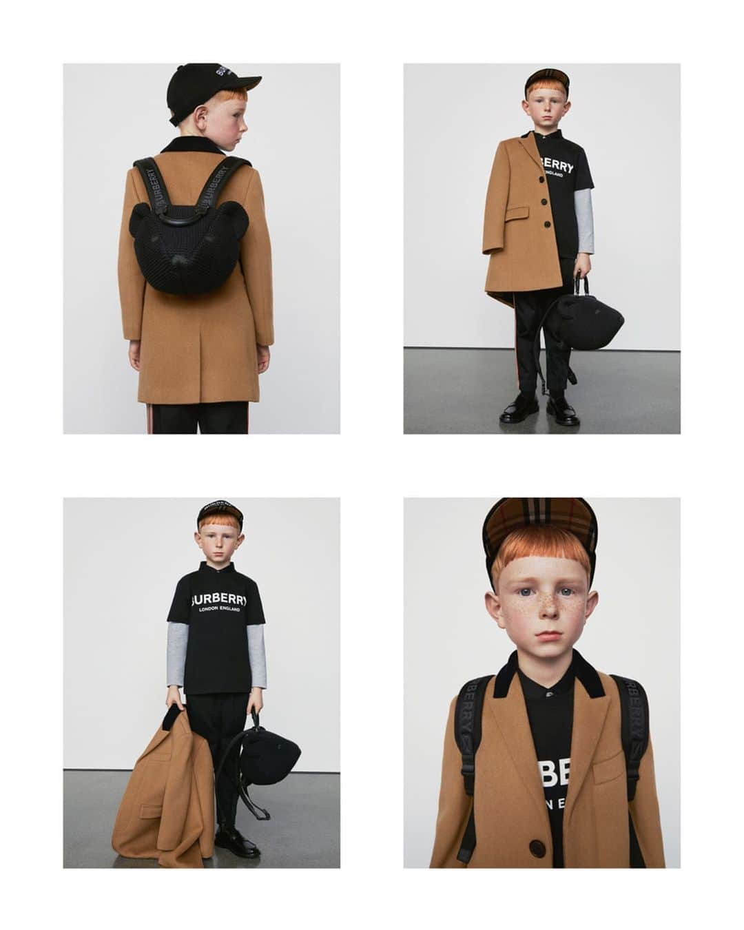 Burberryさんのインスタグラム写真 - (BurberryInstagram)「Youthful classics . Timeless pieces – from baseball caps to tailored coats and the backpack are refreshed in miniature proportions . Reimagined for our children's collection, bags are knitted into playful #Burberry bear shapes, whilst flashes of House Check contrast neutral hues . #BurberryPreAW19」6月15日 1時34分 - burberry