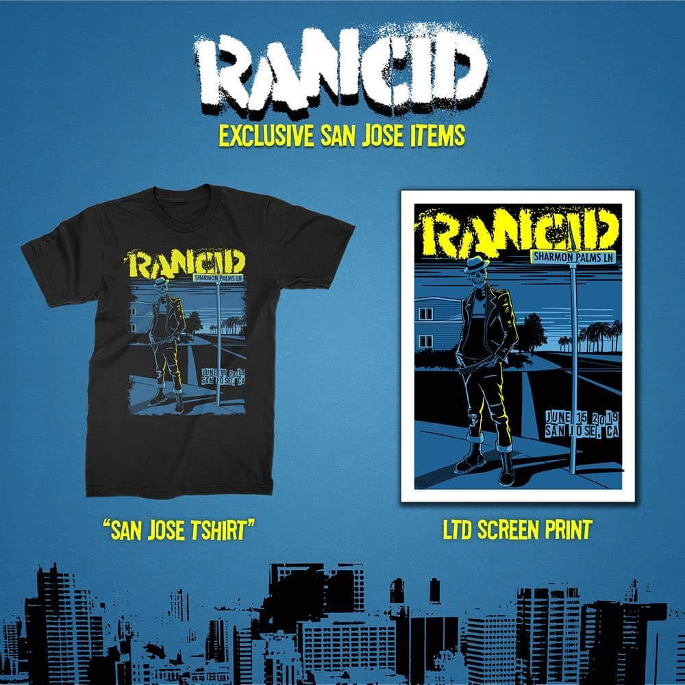 Rancidさんのインスタグラム写真 - (RancidInstagram)「San Jose, here is the exclusive merch available at @thebashfestival tomorrow. Swipe for set times.  Tag a friend in the comments to win tickets to the show! 👊  Art by @ernieparada」6月15日 1時49分 - rancid