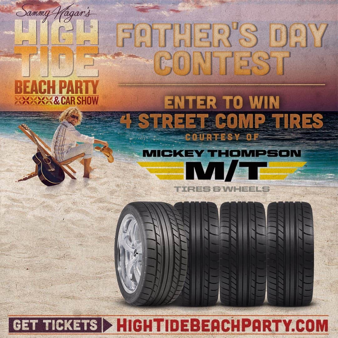 Classics Dailyさんのインスタグラム写真 - (Classics DailyInstagram)「Father's Day is coming this Sunday!! Grab tickets to Sammy Hagar's @HighTideBeach Party and Car Show as a great gift for your dad or husband!  As a special Fathers Day contest @MickeyThompsonTires, a proud sponsor for High Tide Beach Party is giving you the chance to win 4 Street Comp Tires.  From now until Sunday night, you can enter to win The Mickey Thompson Street Comp radial, an ultra-high performance tire designed for street. Engineered for high speed handling and cornering ability.  Compounded for traction and responsiveness in both wet and dry conditions.  Street Comp is the perfect tire for late model American muscle cars and Pro Touring type applications.  Head to www.HighTideBeachParty.com/ to enter」6月15日 2時00分 - classicsdaily