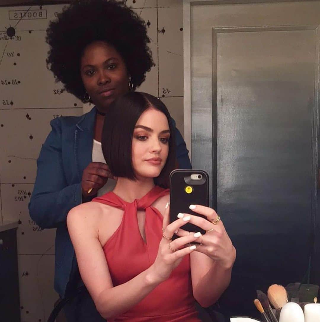 Lacy Redwayさんのインスタグラム写真 - (Lacy RedwayInstagram)「Missed you by a minute ! Happy Belated Luce @lucyhale . Thank you for allowing me to play and have fun with texture in your hair !! Hope your day was as awesome as you . Love ya lady! 😘😘 #LucyHale #HairByLacyRedway ( Swipe)」6月15日 13時03分 - lacyredway