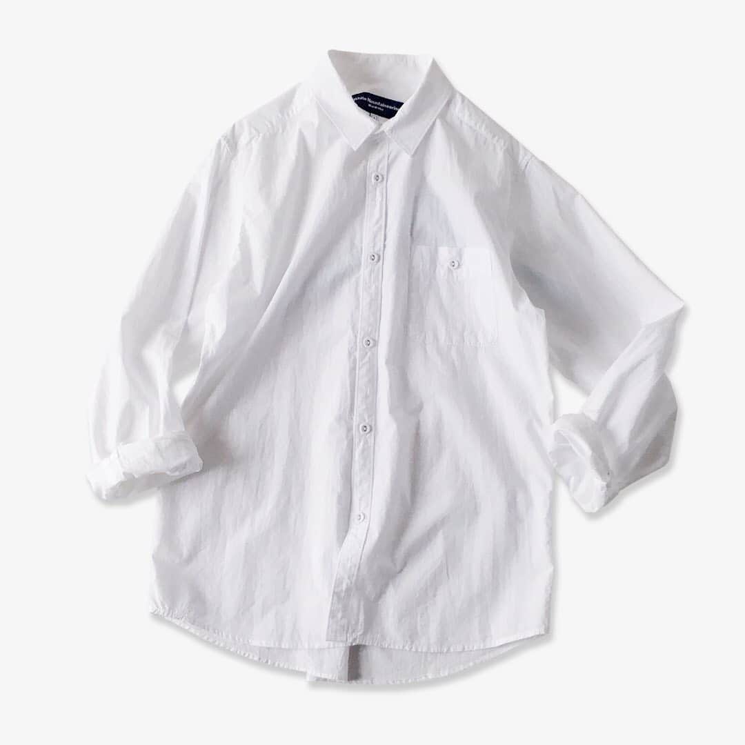 のインスタグラム：「6.15 定番かつ万能なLONG SLEEVE SHIRT。 White Mountaineering Wardrobe/LONG SLEEVE SHIRT WHITE . . #WhiteMountaineering #ホワイトマウンテニアリング #Wardrobe . @nollyandthenatures . #tottori#鳥取県#鳥取市#川端」