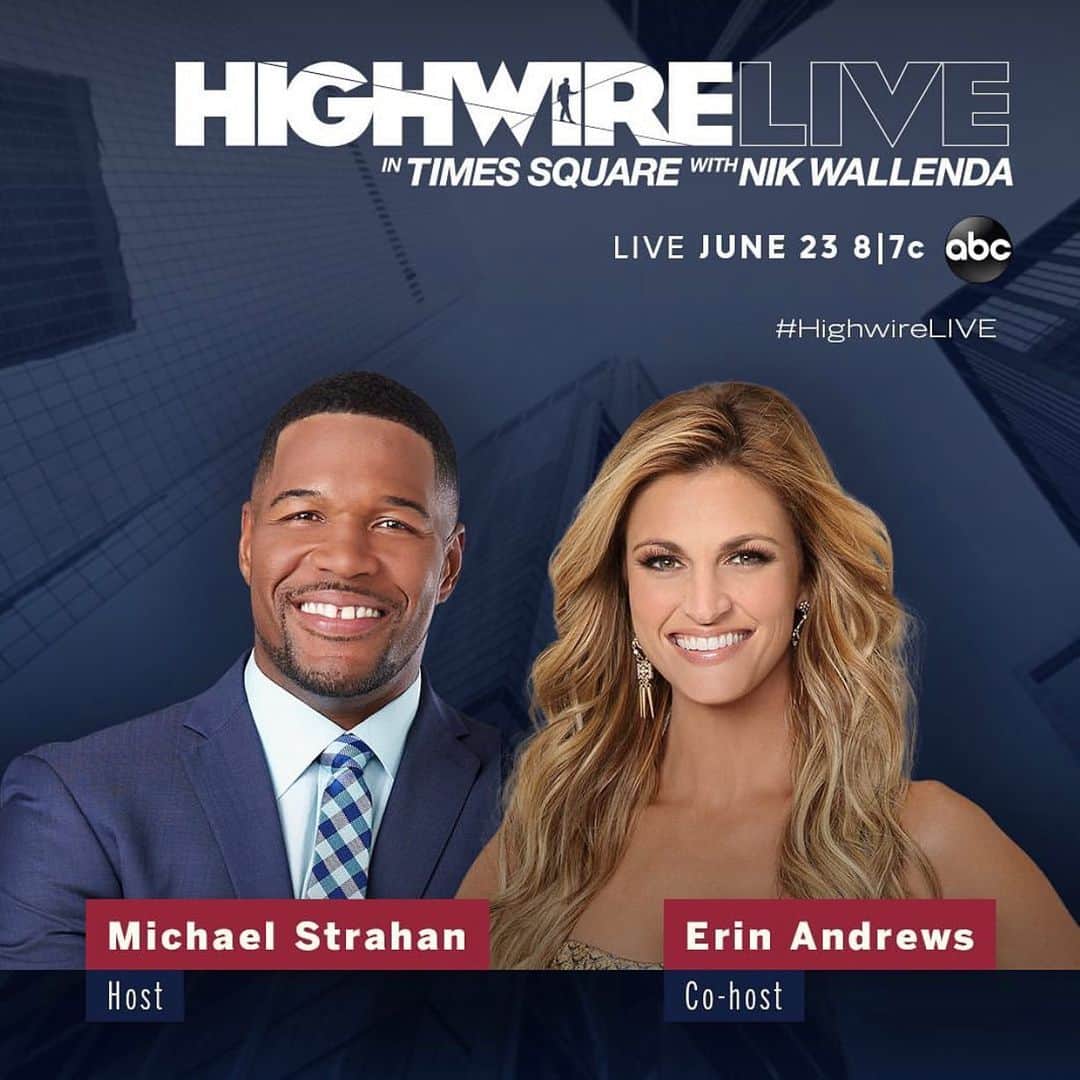 アメリカン・ブロードキャスティング・カンパニーさんのインスタグラム写真 - (アメリカン・ブロードキャスティング・カンパニーInstagram)「Joining us LIVE from Times Square, @michaelstrahan and @erinandrews will host #HighwireLIVE ! It all starts Sunday, June 23 on ABC. @highwirelive」6月15日 5時51分 - abcnetwork