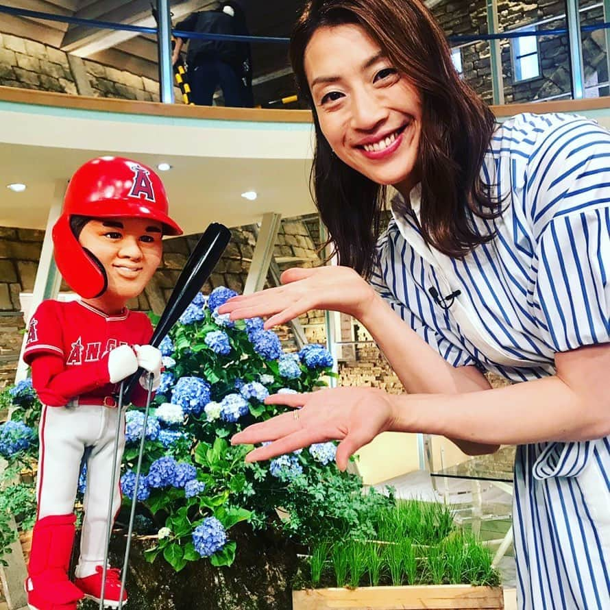 寺川綾さんのインスタグラム写真 - (寺川綾Instagram)「昨日は大谷選手のメジャーで日本人初となるサイクルヒット、凄かったですね⚾️ 報道ステーションでの大谷くん人形も、いつもよりテンション高めで最高でした🤩🎶 #報道ステーション #スポーツ #大谷翔平選手 #サイクルヒット #メジャーで日本人初 #素晴らしい👏」6月15日 9時48分 - terakawaaya_official