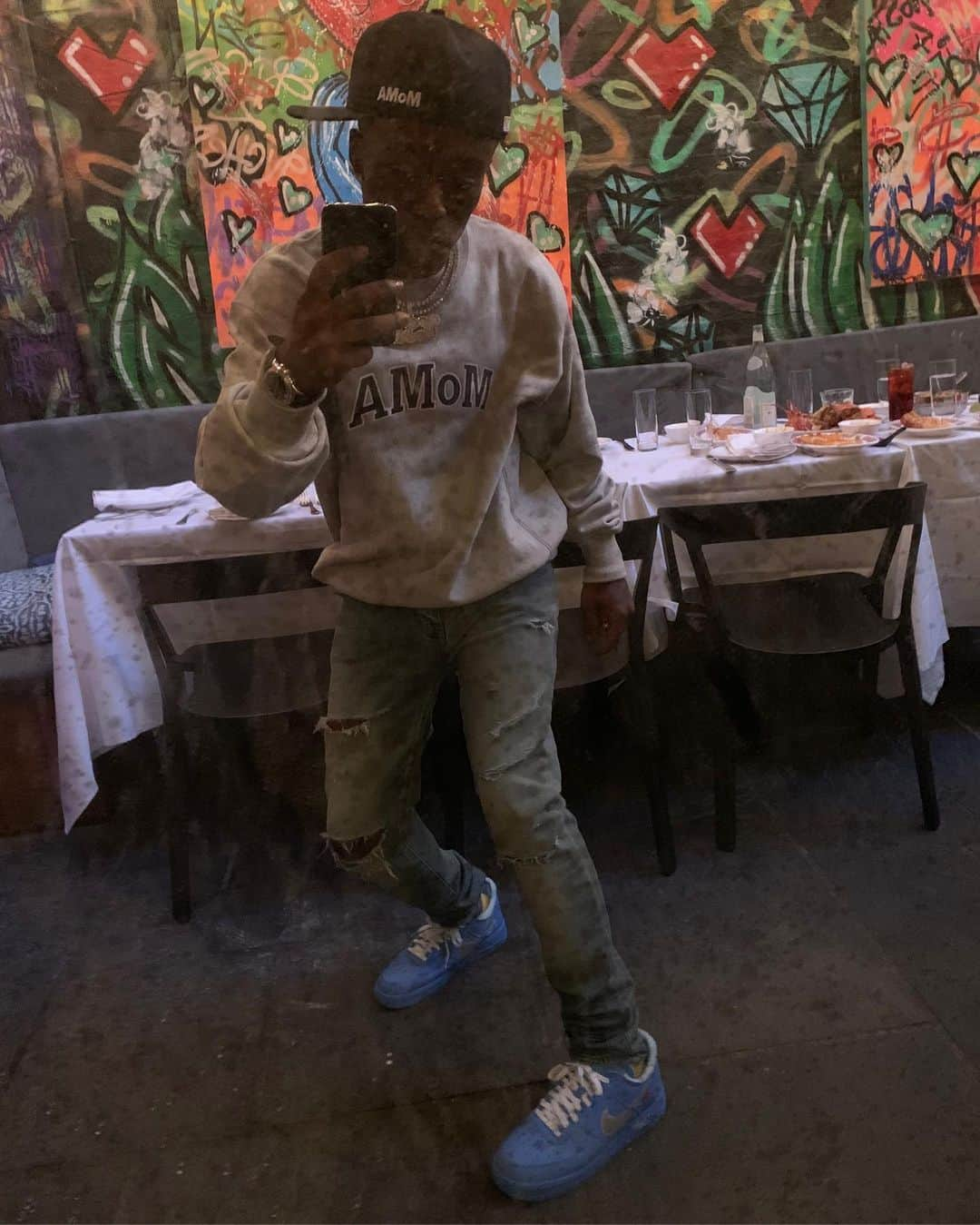 OFF-WHITE C/O VIRGIL ABLOHさんのインスタグラム写真 - (OFF-WHITE C/O VIRGIL ABLOHInstagram)「@liluzivert in Off-White™ c/o @Nike “MCA Blue” Air Force 1 sneakers. “Museum Quality”」6月15日 10時36分 - off____white