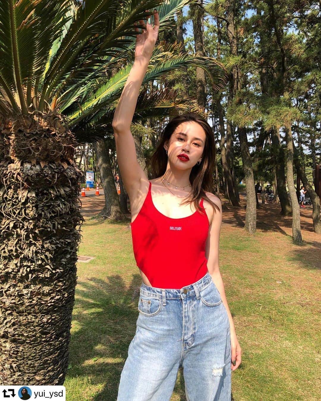 QUSSIO RTW from Tokyoさんのインスタグラム写真 - (QUSSIO RTW from TokyoInstagram)「SOLITUDE BODY SUITS #repost @yui_ysd ・・・ ❤️🌴 #qussio」6月15日 11時23分 - qussio_official