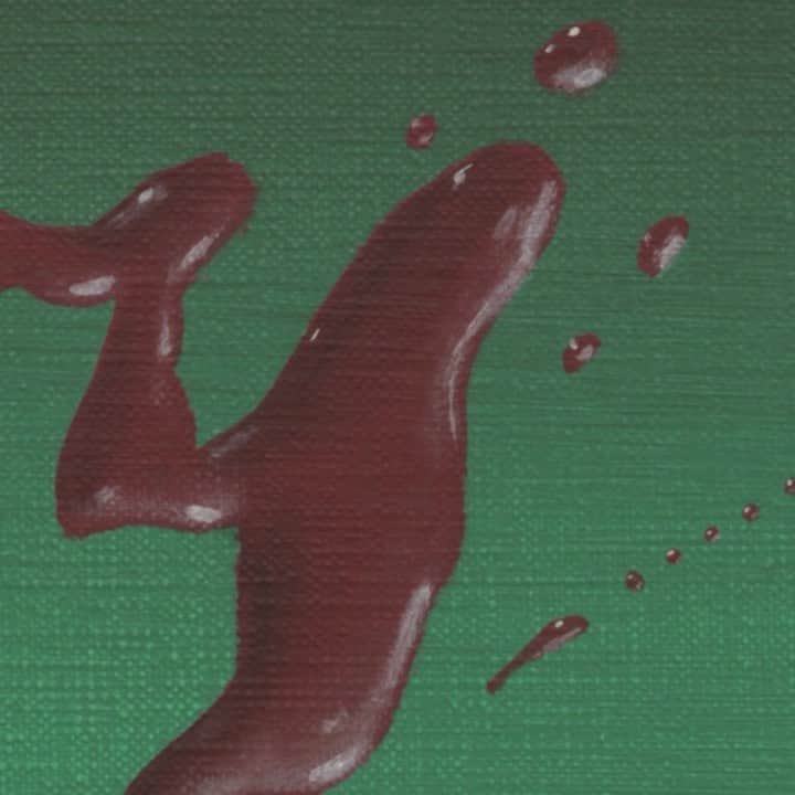 のインスタグラム：「#ArtBasel: One of Ed Ruscha's “romance with liquids” paintings, "Ruby," is on display in our booth, C9, at Art Basel. Tomorrow is the last day of the fair! - "My 'romance with liquids' came about because I was looking for an alternative from the rigid, hard-edge painting of words that had to respect some typographical design. These [liquid words] didn’t have rules about how a letter had to be formed." —Ed Ruscha  To receive a PDF with detailed information on the works, please contact the gallery at inquire@gagosian.com or direct message us. ___________ #EdRuscha #ArtBasel2019 #Gagosian @artbasel  Ed Ruscha, "Ruby," 1968, oil on linen, 20 × 24 inches (50.8 × 61 cm) © Ed Ruscha」