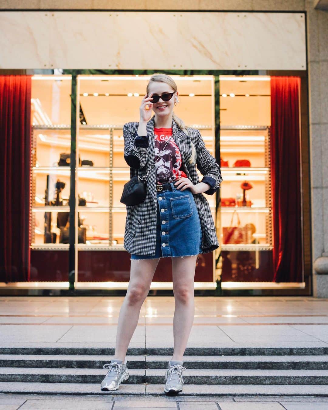 Fashionsnap.comさんのインスタグラム写真 - (Fashionsnap.comInstagram)「【#スナップ_fs】 Name Violetta Polt  Jacket #ZARA T-Shirt #vintage Skirt #ZARA Shoes #SteveMadden Eyewear #ZARA Belt #GUCCI  #fashionsnap #fashionsnap_women」6月15日 15時09分 - fashionsnapcom