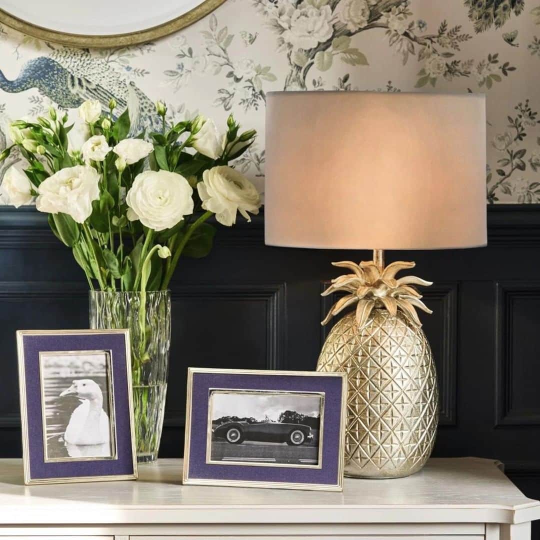 ローラアシュレイのインスタグラム：「This week our customers are raving about our quirky Pineapple Lamp: "Absolutely stunning lamp, love it! So much so that I went to my local store & purchased the smaller lamp & matching candlesticks too. Excellent quality you will not be disappointed." #AsLovedByYou ✨」