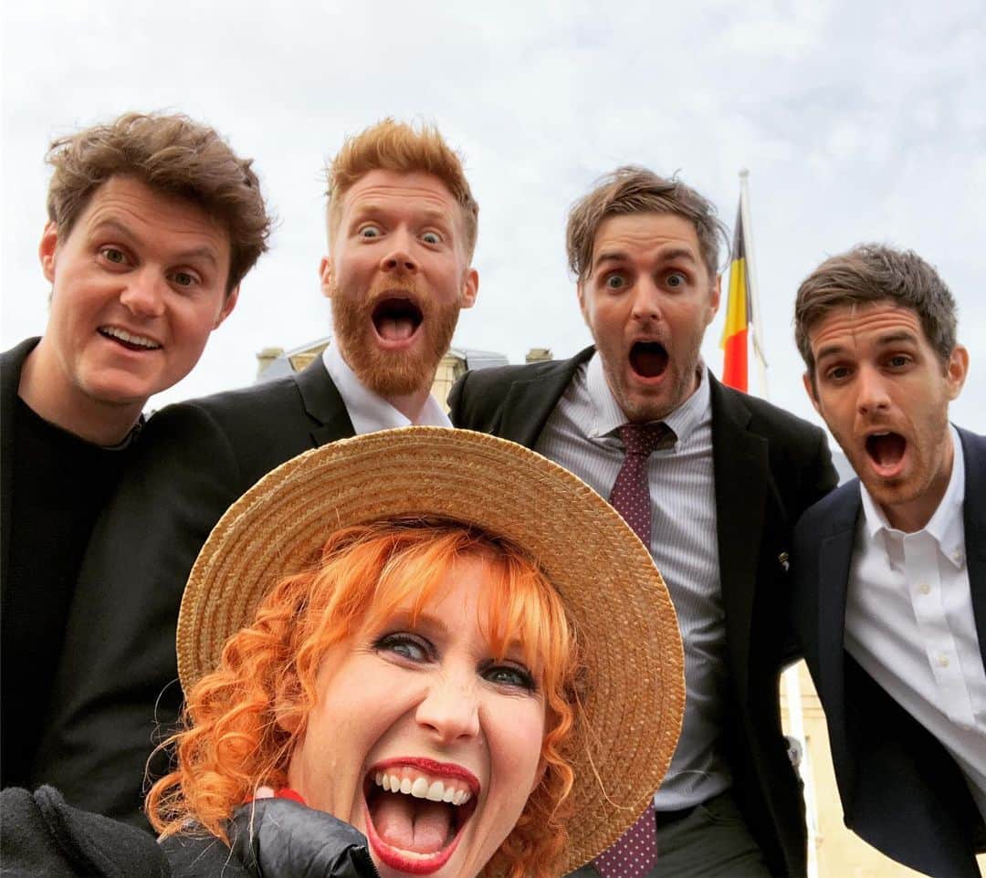 ボニー・モーガンのインスタグラム：「Goofing off with the Roosevelt Boys! The brothers on the right, Henry and Ben along with friends Patrick and Rylan put Uncle Irving in their wonderful short film 6th of June #adventuresofbendybonnie #playingwiththeboys #Roosevelts #goofingoff #saintemereeglise #6thofjune #dday #bendybonnie」