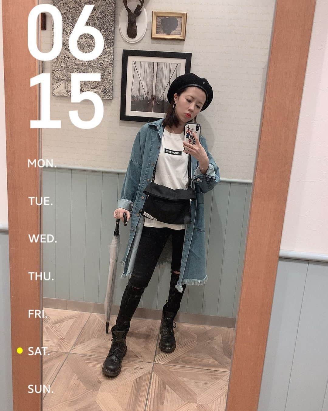 清水佐紀さんのインスタグラム写真 - (清水佐紀Instagram)「#coordinate . . tops... #conversetokyo  pants... #hm outer... ??? shoes... #drmartens . . 雨の日はマーチン強いよねぇ〜。 #rainyday  #☔️」6月16日 0時21分 - saki___shimizu