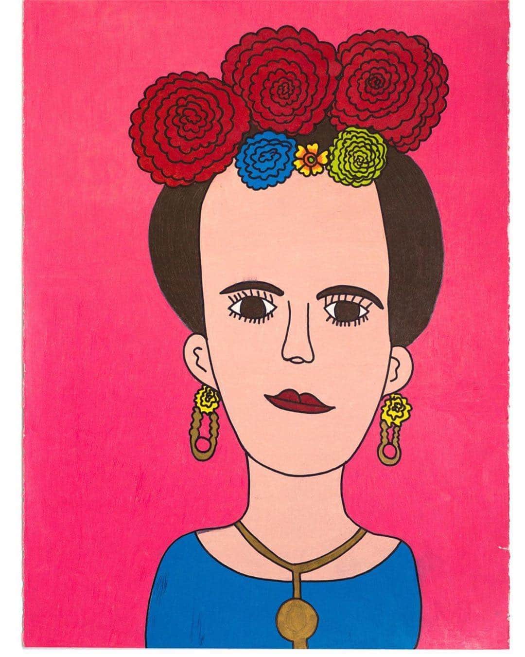 エイミー・セダリスさんのインスタグラム写真 - (エイミー・セダリスInstagram)「Via  @creativegrowth  Last chance to see our HOME SHOW! Stop by the Gallery today 10am-3pm. Portrait of #FridaKahlo by #CharlotteMoreno 🌺」6月16日 4時02分 - amysedaris
