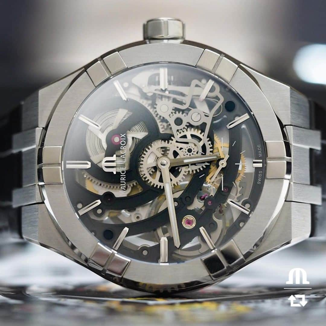 モーリスラクロアさんのインスタグラム写真 - (モーリスラクロアInstagram)「Come and get close to observe the unique movement of a fine timepiece. Be swept away by the #AIKON Automatic Skeleton 45mm. #BeYourAikon #YourTimeIsNow  Thank you to @patchstyle for the exquisite picture. Don’t forget to use the hashtag #MLpickoftheweek to be featured in our feed.  #MauriceLacroix #Watch #Reloj #LuxuryWatch #Swisswatch #HauteHorlogerie #Swisswatchmaking #Watchmaking #Wotd #Watchesofinstagram #Watchfam #Watchlife #Swissmade #Whatsonmywrist #Watchoftheday #Watchaddict #Dailywatches #instawatchdaily #instawatches #Wiwt #Womw」6月16日 17時37分 - mauricelacroix