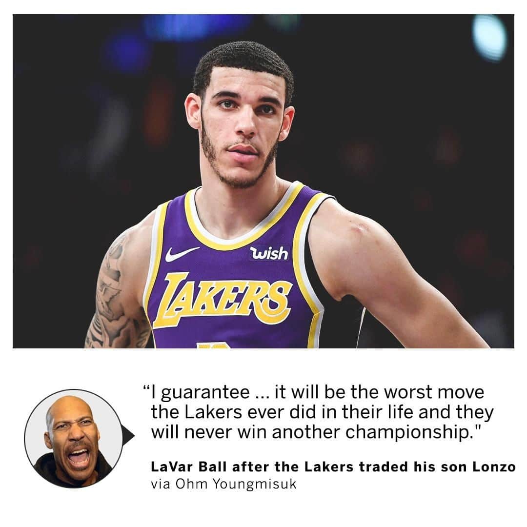 espnさんのインスタグラム写真 - (espnInstagram)「LaVar Ball says no more championships for the Lakers 🔮 (via @notoriousohm)」6月16日 10時47分 - espn