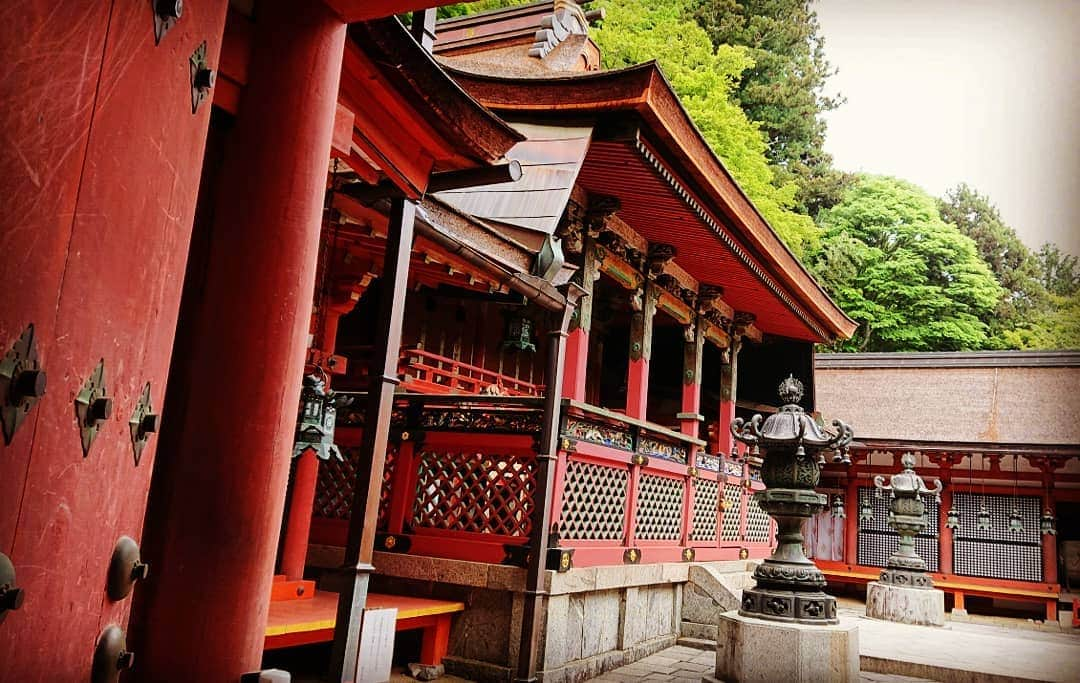 和田益典さんのインスタグラム写真 - (和田益典Instagram)「◆ 新緑の談山神社「拾壱」 . 2019年5月18日(土) スマホ撮影 . ようやく登場 . 極彩色な「本殿」！ . 神を前にして云う言葉ではないが… . かっけー！(>_<) . . . #談山神社 #奈良 #大和路 #中臣鎌足 #多武峰 #奈良県 #桜井市 #神社 #桧皮 #本殿 #スマホ写真 #朱色 #vermilion #shrine #極彩色 #extremecoloring #灯篭 #文化財 #重文 #重要文化財 #color #extreme #神聖 #木造建築 #社殿 #あをによし #photostagram #photo #japan . #わだます寺社巡り . .」6月16日 18時27分 - masunori_wada