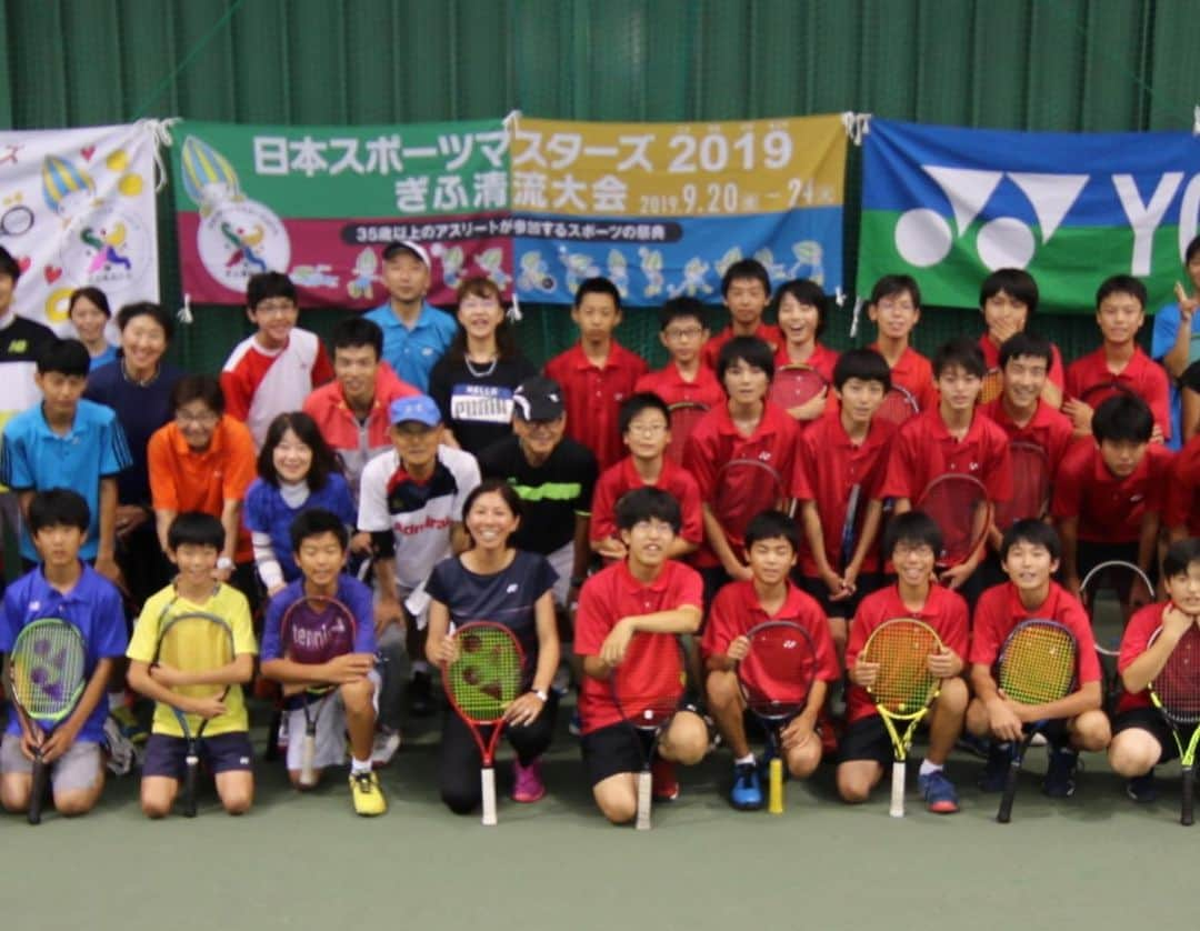 浅越しのぶさんのインスタグラム写真 - (浅越しのぶInstagram)「日本スポーツマスターズ岐阜清流大会100日前イベントでした。途中大雨でしたが、長良川スポーツプラザはインドアなので、へっちゃらでした！ #日本スポーツマスターズ#岐阜清流大会#100日前イベント#テニス」6月16日 16時20分 - shinobu_asagoe_official