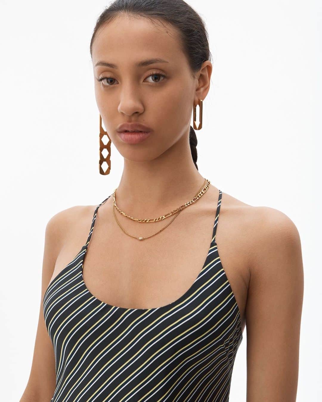 アレキサンダー・ワンのインスタグラム：「The stripes are right. - Shop the new Wash + Go halter dress online now.」