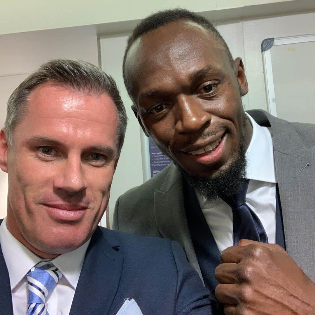 ジェイミー・キャラガーさんのインスタグラム写真 - (ジェイミー・キャラガーInstagram)「My opponent tonight @usainbolt at @socceraid let’s see if I am as slow as people always told me! 💨🙈」6月17日 2時32分 - 23_carra