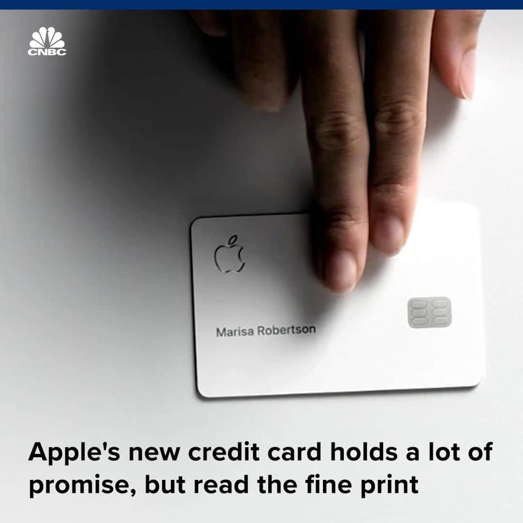 CNBCさんのインスタグラム写真 - (CNBCInstagram)「Apple's new credit card comes with lots of perks: no fees, increased security, rewards for using Apple Pay and more.⁣⠀ ⁣⠀ We read through the fine print with some experts, and found some important takeaways about the card’s interest rates, security and fees. Here’s one thing you should know:⁣⠀ ⠀ ⁣⠀ 𝗜𝗻𝘁𝗲𝗿𝗲𝘀𝘁 𝗥𝗮𝘁𝗲𝘀⁣⠀ The card has a wider APR range than most cards. That suggests even those with average credit scores could qualify for the card. And if you have a great credit score, Apple’s interest rate is lower than the national average.⁣⠀ ⁣⠀ For more specifics on the Apple Card’s pros and cons, visit the link in bio.⁣(with @cnbcmakeit)⠀ ⠀ *⁣⠀ *⁣⠀ *⁣⠀ *⁣⠀ *⁣⠀ *⁣⠀ *⁣⠀ *⁣⠀ ⠀ #apple #applecard #timcook #personalfinance #financialfreedom #aapl #credit #finance #creditscore #tech #technology #innovation #creditcard #business #businessnews #cnbc #cnbctech⁣」6月17日 3時00分 - cnbc