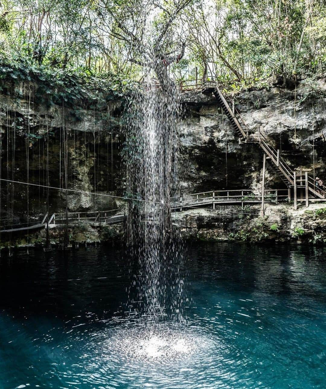 Lonely Planetさんのインスタグラム写真 - (Lonely PlanetInstagram)「'#Cenotes are natural sinkholes that are found in unusually large numbers across southern #Mexico. These beautiful, rocky caverns are often filled with bright blue and turquoise water. The Mayans held them to be sacred and many of their cities were built next to Cenotes. The city of Ek Balam was constructed around Cenote X’Canche, pictured here.' - @traveltramp_uk #lpinstatakeover」6月16日 19時00分 - lonelyplanet