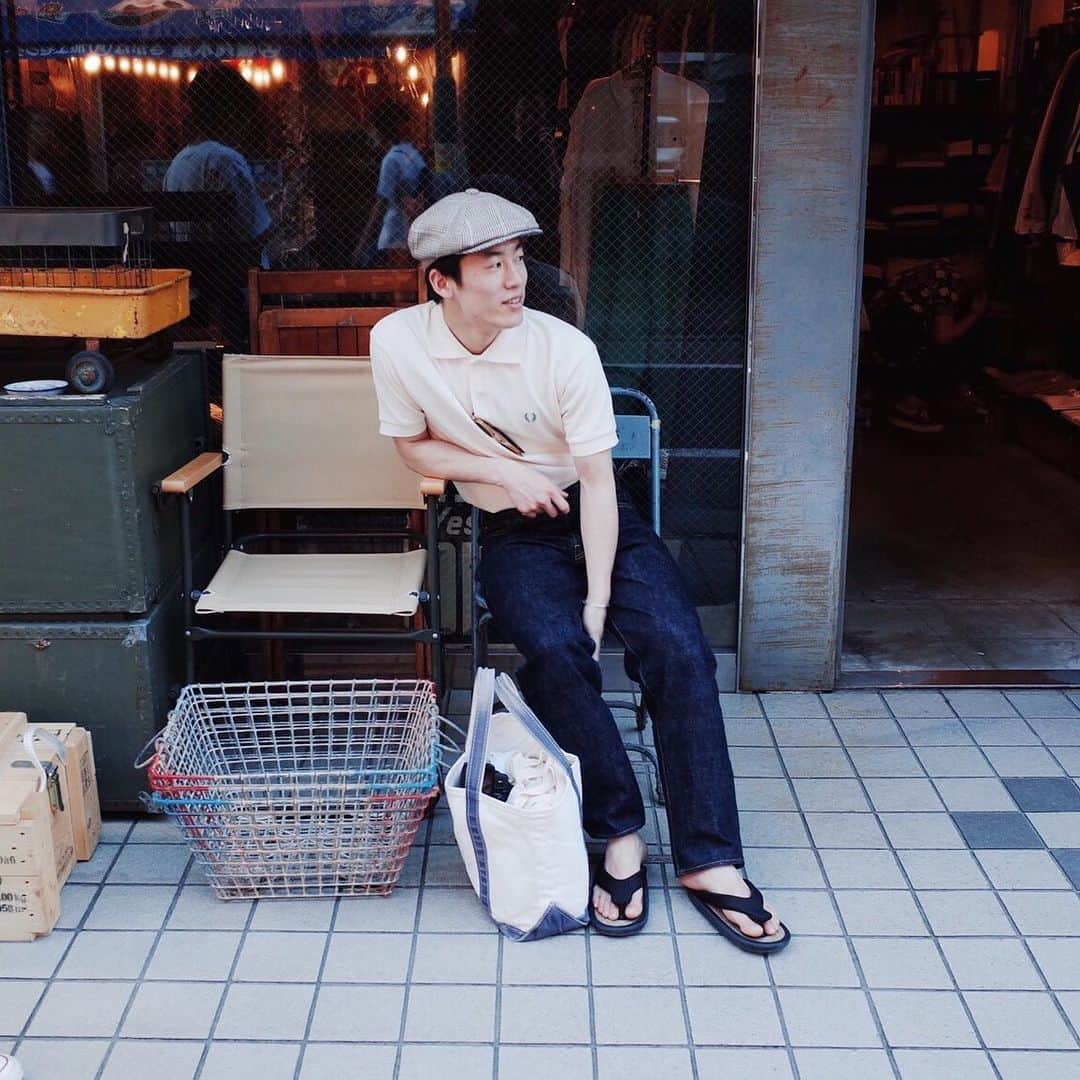 yukiのインスタグラム：「ㅤㅤㅤㅤㅤㅤㅤㅤㅤㅤㅤㅤㅤ ポロシャツ買った がくさん撮ってくれた ㅤㅤㅤㅤㅤㅤㅤㅤㅤㅤㅤㅤㅤ #fredperry  #lechoppe」