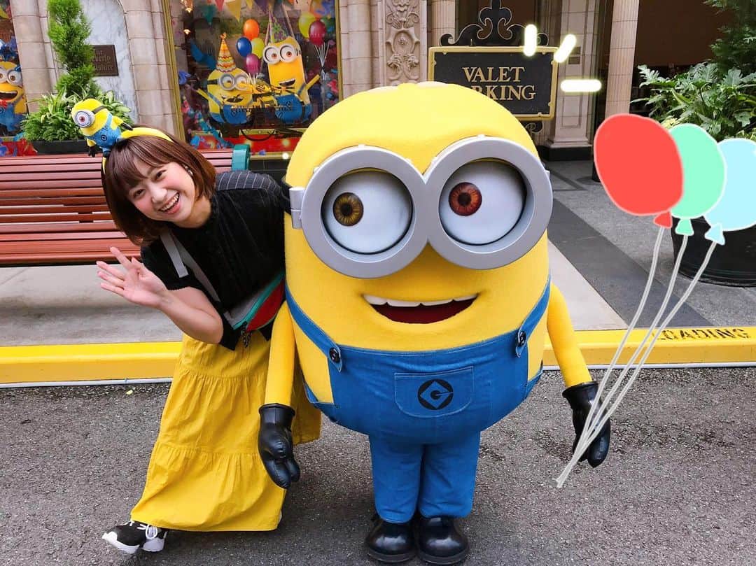 のインスタグラム：「ミニオンが愛しかった❣️ 天気も気温も快適で はちゃめちゃハッピ〜な 時間を過ごせました感謝☺️ #USJ #ユニバーサルスタジオジャパン  #週末記録#週末大阪 #ミニオン#minion  大阪の事件、心配ですが お近くの方は特に気をつけて くださいね。」