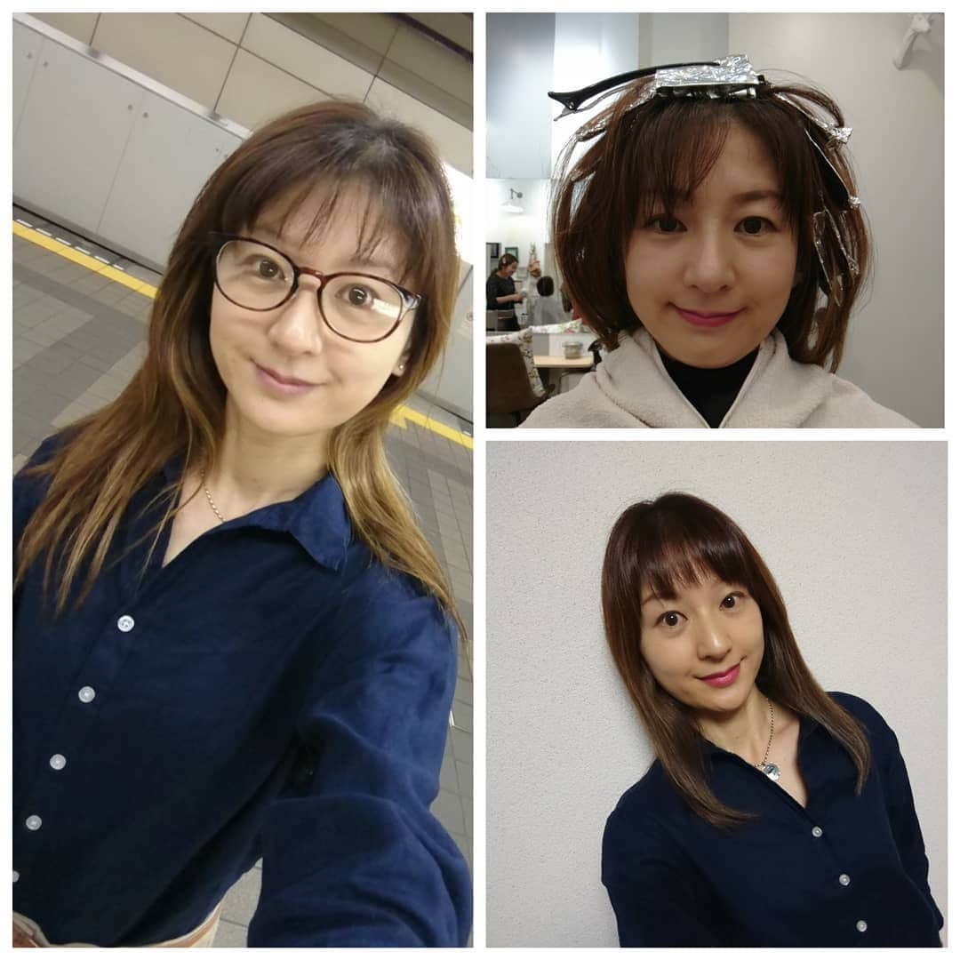 高橋靖子さんのインスタグラム写真 - (高橋靖子Instagram)「before&after〜😙✂️ 金髪になっていた所をパツっと5センチほど切ってきました〜指通りも良くなってスッキリ〜💕 #吉本新喜劇 #よしもと新喜劇 #新喜劇 #よしもと #美容室 #劇場前 #仕事終わり #before #after」6月16日 21時07分 - oyasupororo