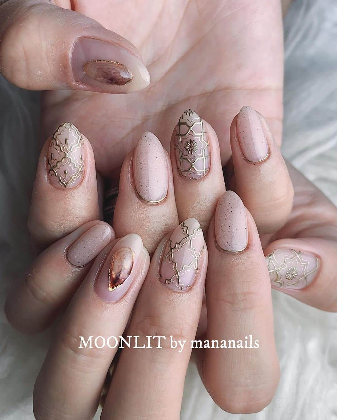 mananailsさんのインスタグラム写真 - (mananailsInstagram)「nudy × Moroacan ㅤ ☾120min design」6月16日 21時35分 - mananails