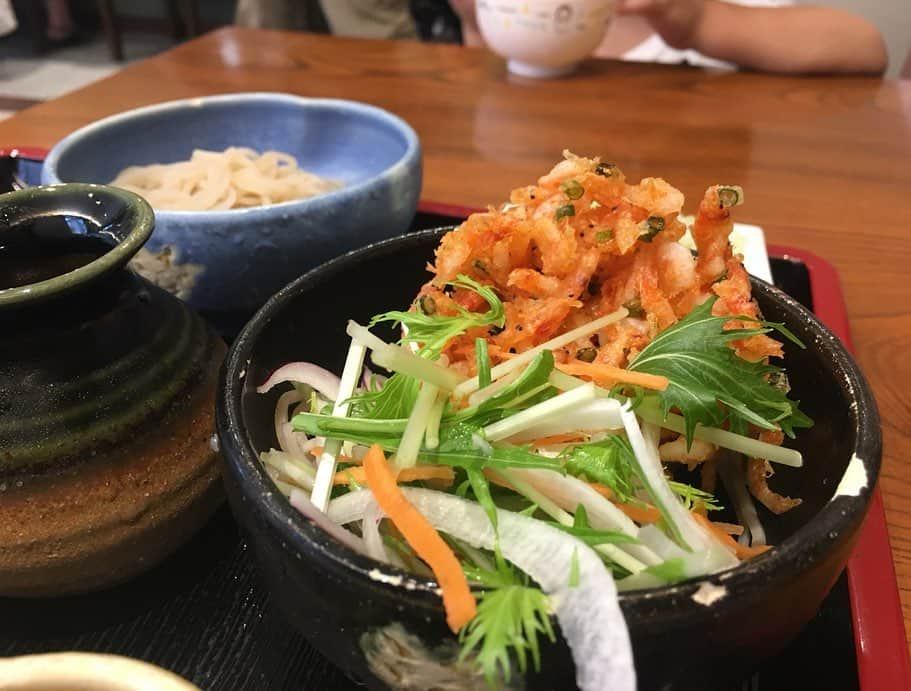 荒木麻里子さんのインスタグラム写真 - (荒木麻里子Instagram)「2019.6.16 #父の日ランチ はリクエストのお蕎麦。 . 今はなくなってしまったけど、静岡の駅前で人気だった蕎麦屋で修行された方のお店。 . 久しぶりの懐かしい五種類の蕎麦が味わえるメニューでした☺︎ . 静岡に来たら、#桜海老のかき揚げ は絶対に食べて欲しい‼︎ . . . #静岡グルメ  #蕎麦屋  #蕎麦屋巡り  #蕎麦が好き  #桜海老  #桜エビ  #お蕎麦屋さん  #soba  #sobanoodle  #ちょっとずつ  #ちゃやま」6月16日 23時16分 - marilyn198612