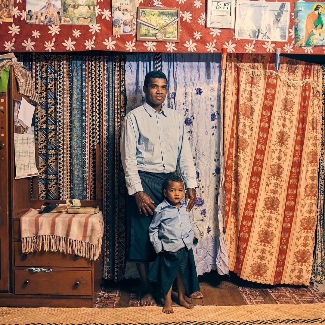 TIME Magazineさんのインスタグラム写真 - (TIME MagazineInstagram)「Apisai Logaivau and his son Simione Botu inside their home in the town that was built to replace Vunidogoloa, the first place in #Fiji to be relocated due to the effects of #climatechange, in May. The #father of five lives here with his wife and children. Vunidogoloa, once home to more than 100 people, was abandoned five years ago and rebuilt under a government program about a mile up the hill, at a cost of half a million dollars. Read this week's full cover story—Our Sinking #Planet—and see more pictures at the link in bio. Photograph by @cgregoryphoto for TIME」6月16日 23時36分 - time