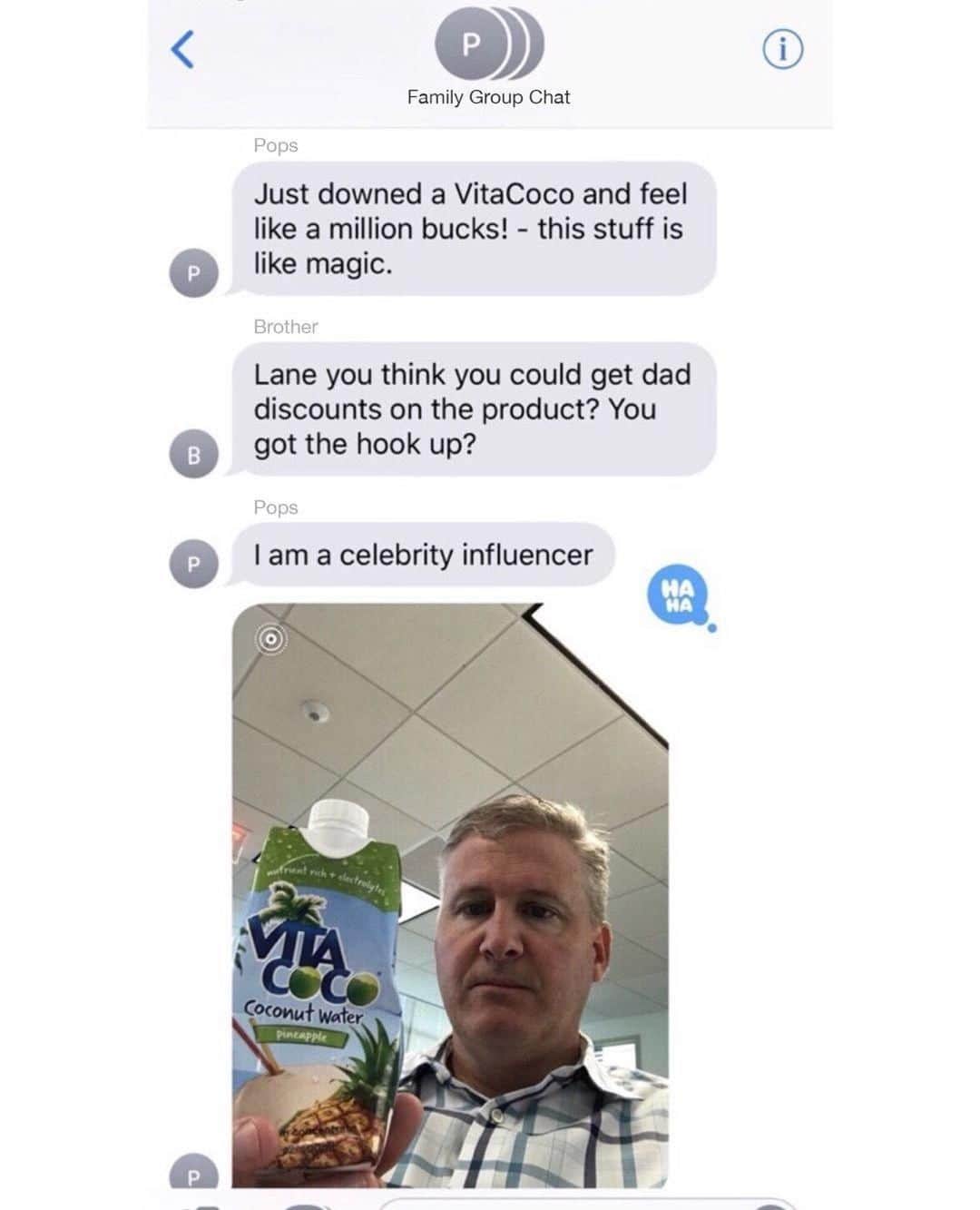 Vita Coco Coconut Waterのインスタグラム：「Happy Father's Day to all the celebrity influencing dads out there..and just the regular dads too.」