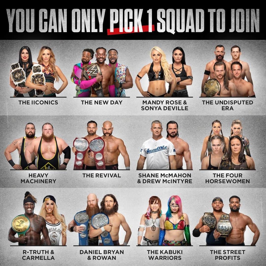WWEさんのインスタグラム写真 - (WWEInstagram)「Squad up. Who you rollin' with?」6月17日 2時00分 - wwe
