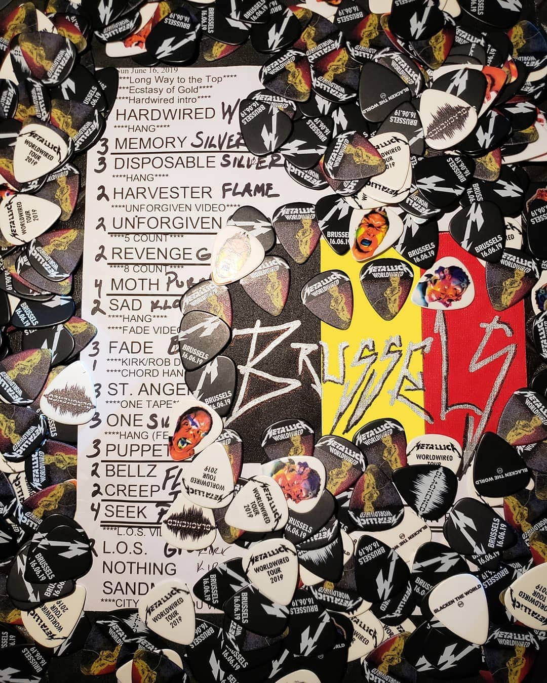 メタリカさんのインスタグラム写真 - (メタリカInstagram)「Setlist from Brussels! #MetInBrussels #Metallica #WorldWired」6月17日 6時25分 - metallica
