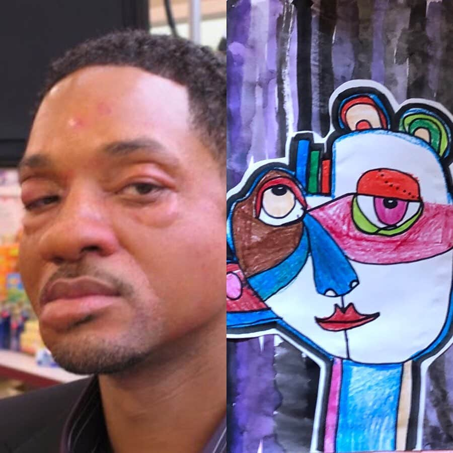 ウィル・スミスさんのインスタグラム写真 - (ウィル・スミスInstagram)「My niece drew this for me for Father’s Day.  It’s her impression of Me in the allergic reaction scene in Hitch!  Hahahahaha... I LOVE IT」6月17日 9時07分 - willsmith