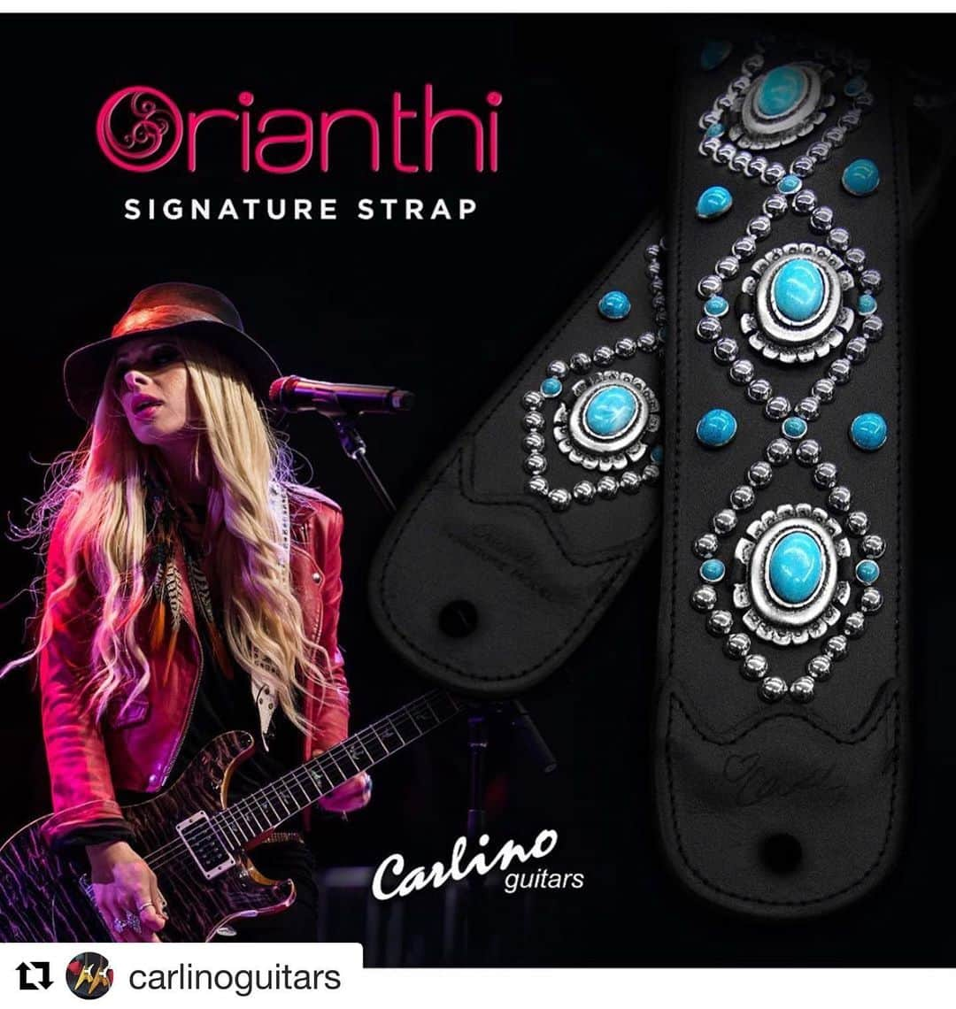 オリアンティさんのインスタグラム写真 - (オリアンティInstagram)「#Repost @carlinoguitars with @get_repost ・・・ Energy straps is the new way to bring life on stage with you. This is first In a line of straps designed by and in conjunction with Orianthi. First up is the Turquoise based model, up and coming the Citrine, Amethyst and clear energy crystal models. These great straps come in both Pro and Player Mode formats. Pro being non adjustable and made just like Ori’s and player model is adjustable with the design and specs but not fully covered but adjustable. dm for pricing #orianthi #carlinoguitars #customstraps #guitarstraps #turquoise #citrine #amethyst」6月17日 11時16分 - iamorianthi