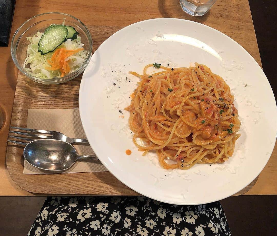 柏山奈々美さんのインスタグラム写真 - (柏山奈々美Instagram)「トマトとツナのクリームパスタ🍅  #カフェランチ #パスタ #🍝」6月17日 22時10分 - nanamikashiyama