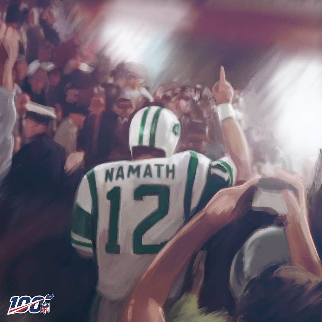 NFLさんのインスタグラム写真 - (NFLInstagram)「“We’re gonna win the game. I guarantee it.” Then @broadwayjoenamath went and backed it up. 🏆🙌 (via @nflthrowback) #NFL100 #SBIII @nyjets」6月17日 21時40分 - nfl