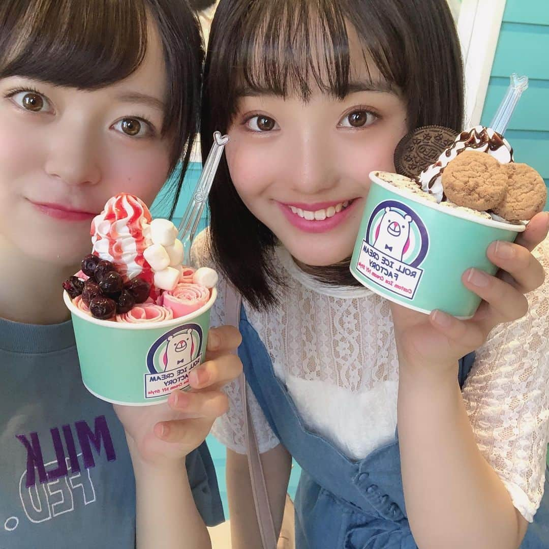 西川怜さんのインスタグラム写真 - (西川怜Instagram)「🍨💙🍓💜 ポニーテールとアイス  ずっっと行きたかったところに、あんなちゃんと行ってきました✨ · · #ロールアイス #ロールアイスクリームファクトリー #rollicecreamfactory」6月17日 21時53分 - rei_nishikawa_1025