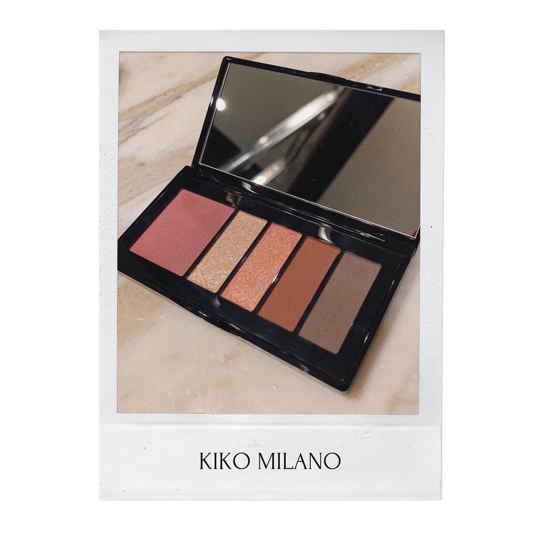 小祝麻里亜のインスタグラム：「イタリアでgetしたコスメは【KIKO MILANO】名前の通り、ミラノ発祥のコスメ。お手頃価格だし、色がたくさんあって可愛かったです🤤💘 . 1番左のチークと、左から2番目、3番目のアイカラーを最近ヘビロテ中。 ． ． 3枚目はざっくりなプロセス、4枚目の動画でほんのりしたラメ感が伝わるといいなぁ♡ ． 最近もっぱらアイメイクはオレンジ🍊です🧡🧡 ． ． ＿＿＿＿＿＿＿＿＿＿ #makeup#cosme#beauty #キコミラノ #夏メイク #メイク#メイクアップ #コスメ #旅行記録 #kikomilano  #メイクプロセス  #셀스타그램#셀카 #셀피#화장품 #뷰티스타그램」