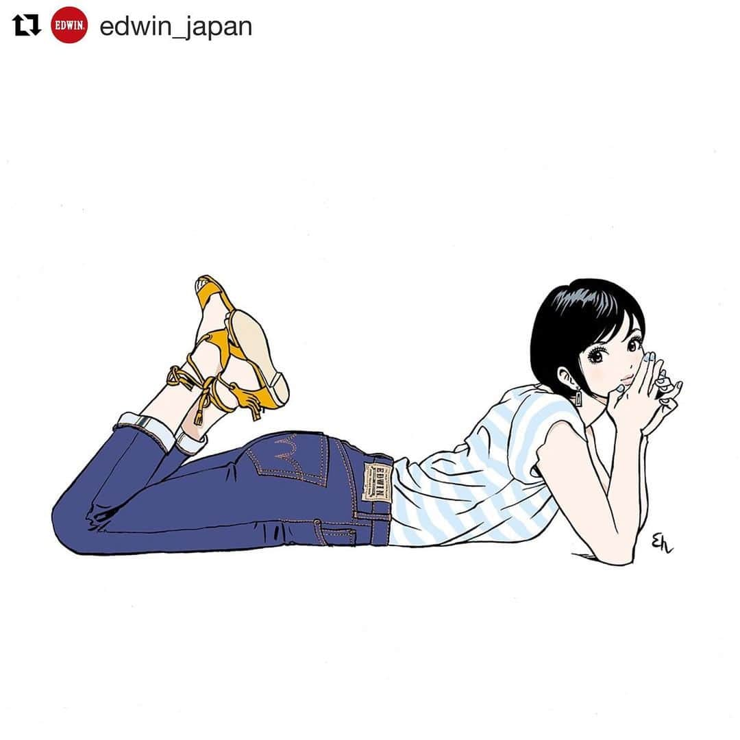 江口寿史さんのインスタグラム写真 - (江口寿史Instagram)「EDWIN×EGUCHI ジーパン女子。描きおろしは今回が最終回。次週からは江口寿史ジーパン女子アーカイブが公開になります。  #Repost @edwin_japan with @get_repost ・・・ ジーパン女子  @egutihisasi @eguchiworks #hisashieguchi #egutihisasi #江口寿史 #ジーパン女子  #gパン女子 #メンズを穿く女子 #Boyfrienddenim #Boyfriendjeans #edwin_japan #edwin #edwinjapan #madeinjapan #エドウイン」6月17日 18時28分 - egutihisasi