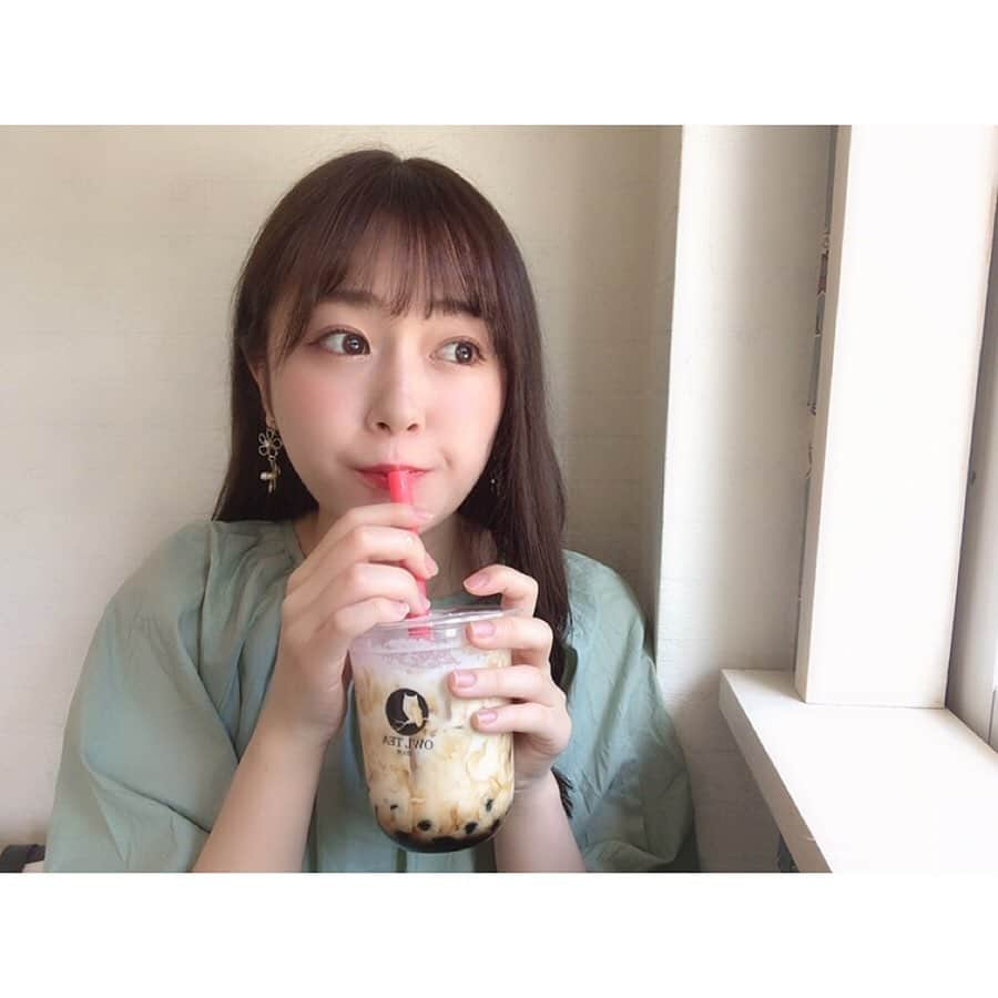 多田愛佳さんのインスタグラム写真 - (多田愛佳Instagram)「生タピオカのお店。 「オウルティー」のタピオカ飲んできました☺️♥️ . 生タピオカということで、めちゃめちゃぷるぷるモチモチで美味しかった😳💕💕 . メニューは「ザンザン黒糖」を注文！ザンザンは中国語で汚いという意味らしいです。笑 汚いけどおいしかったよ👼👼 . . #タピオカ #owltea #オウルティー #タピ活 #らぶたんグルメ」6月17日 19時18分 - lovetannnnnn