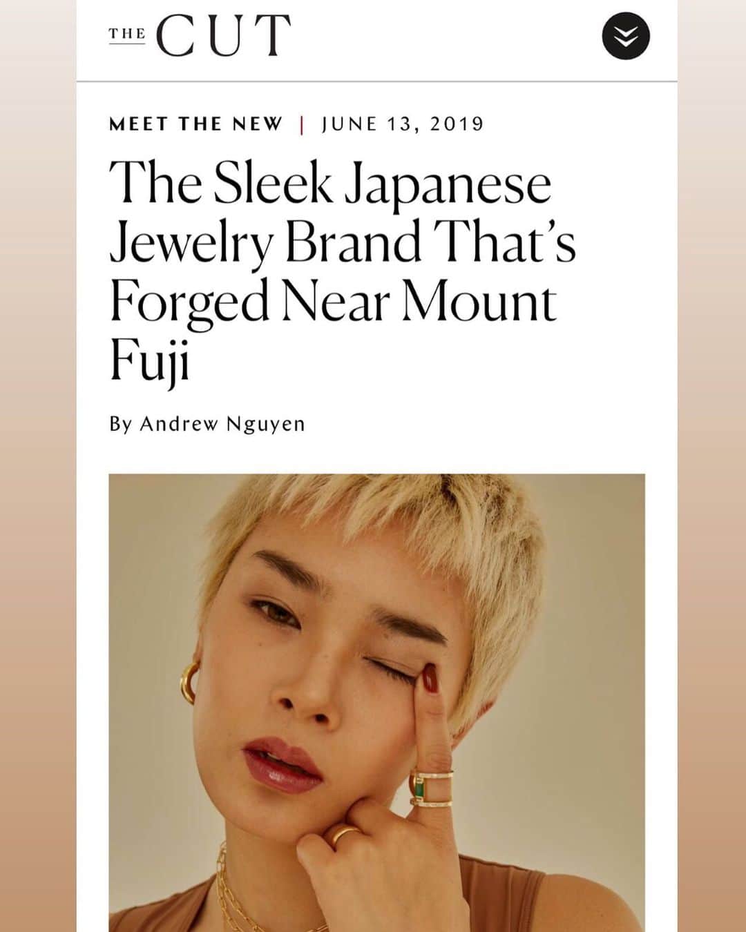 稲木ジョージのインスタグラム：「OMG @milamorejewelry is on @thecut 🤯 DESIGNED IN NEW YORK, HANDCRAFTED IN JAPAN🗽🇯🇵 Two more weeks until press day in Paris 🇫🇷 ミラモアがニューヨーク媒体のザ・カットに登場！初の媒体露出がザ・カットって、かなりアガる💯💞⤴︎もっとミラモアが多くの人たちに知られますよーに🤩✨」