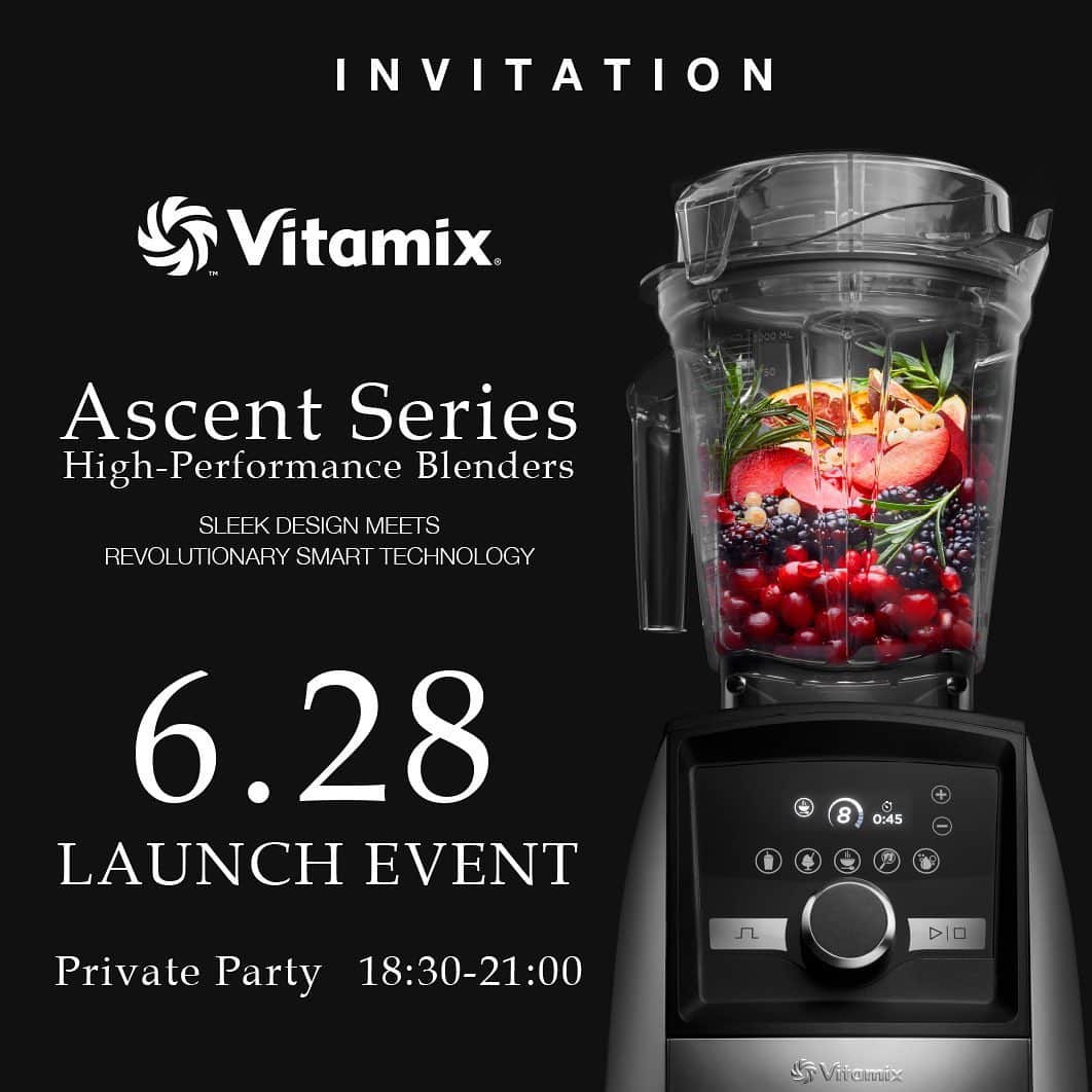 Vitamix Japanさんのインスタグラム写真 - (Vitamix JapanInstagram)「Vitamix Ascent Seriesの発表イベントを開催します。 このパーティに、本アカウントをフォローしてくれている皆様の中から5組10名様を、特別にご招待させていただきます。 ●開催日時：6/28（金）18:30〜21:00 ●場　　所：都内某所のパーティに参加出来る方 ●応募締切：6/20（木）23:59迄 ←【※※※変更しました※※※】 日時と場所をご確認の上、インスタグラムのDMにてご応募ください。当選者の方にのみ返信の形でご連絡させていただきます。 新しいバイタミックスをいち早く体験していただけるのは勿論、皆様に楽しんでいただける会場限定の企画もご用意しております。多数のご応募をお待ちしております。  #vitamix_japan #vitamix #バイタミックス #wholefood #healty #healthyfood #superfood #vegan #バイタミックス #スムージー #ホールフード #スーパーフード #バイタミックスアセント #Vitamix_Ascent #健康 #健康食 #家電 #調理家電 @entresquare」6月17日 20時26分 - vitamix_japan