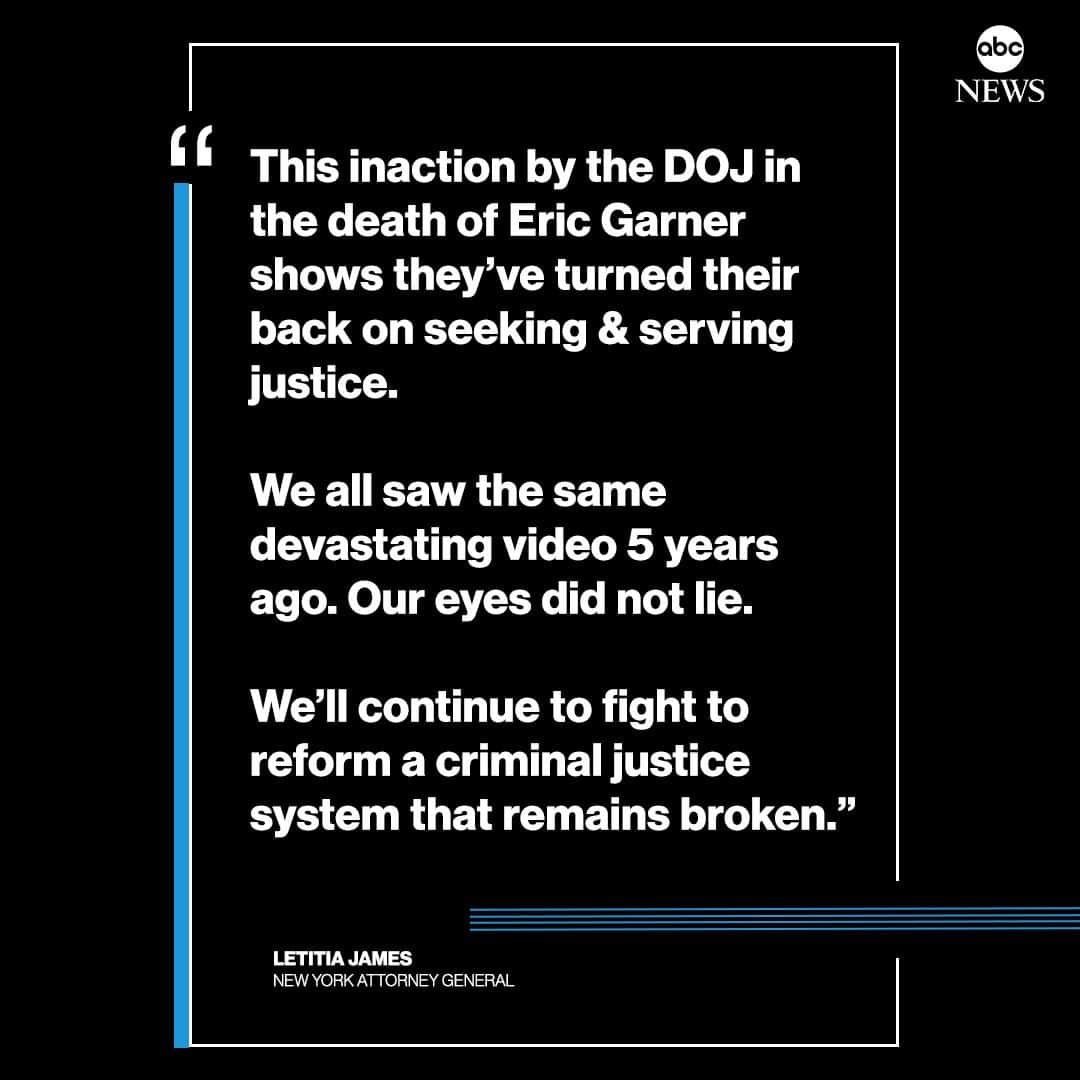 ABC Newsさんのインスタグラム写真 - (ABC NewsInstagram)「NEW: New York Attorney General Letitia James: "This inaction by the DOJ in the death of Eric Garner shows they've turned their back on seeking & serving justice...We'll continue to fight to reform a criminal justice system that remains broken." #ericgarner #newyork #police #nypd」7月17日 0時15分 - abcnews