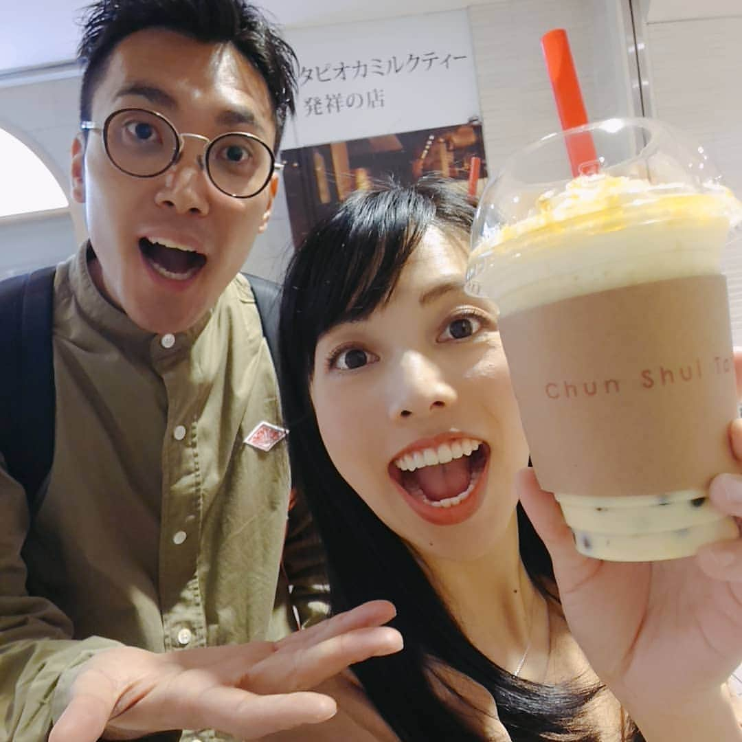 和泉杏さんのインスタグラム写真 - (和泉杏Instagram)「#タピオカと菊田 #しゅんすいたん #シュンスイタン #春水堂 #あ #チュンスイタン #でしたね #日本人だねしゅんとよむ #菊田夫妻 #コラボ」7月17日 0時52分 - izumikyou