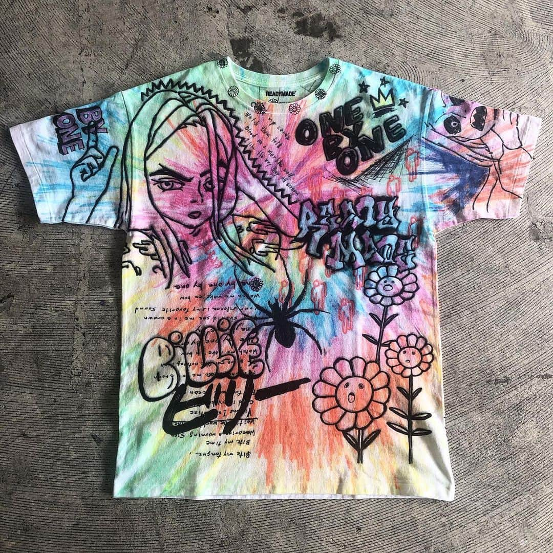 細川雄太のインスタグラム：「Billie Eilish @billieeilish x TAKASHI MURAKAMI @takashipom x READYMADE®︎ Animanga zingaro 東京都中野区中野5-52-15中野ブロードウェイ2F  Designed T!! Thank you soooo much @takashipom」