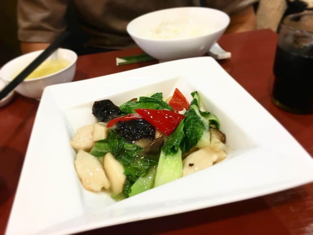 のインスタグラム：「#ランチの記録📝 . さくっと中華が食べたい時におススメなお店。 ビジネスホテルの1階で子連れだと少しハードル高いので、引越しで主人と二人の日に😊 メイン、ライス、サラダ、デザート、ドリンクバー付いて千円以下！味はもちろん、コスパ良すぎ🤣🍜 . . . #静岡ランチおすすめ  #静岡ランチ情報  #静岡ランチセット  #中華ランチセット  #静岡中華料理  #静岡中華  #コスパ最高  #コスパランチ  #コスパランチ部  #chineselunchbox  #chinesefood  #chineselunch」