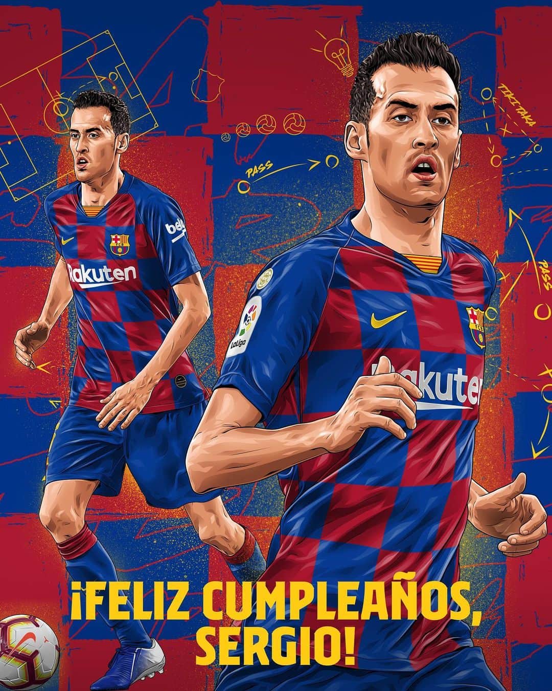 FCバルセロナさんのインスタグラム写真 - (FCバルセロナInstagram)「🎂 Happy birthday, @5sergiob! 🤗 ¡Feliz cumpleaños! Per molts anys! 🎈 👇 Send your birthday wishes 👇」7月16日 17時02分 - fcbarcelona