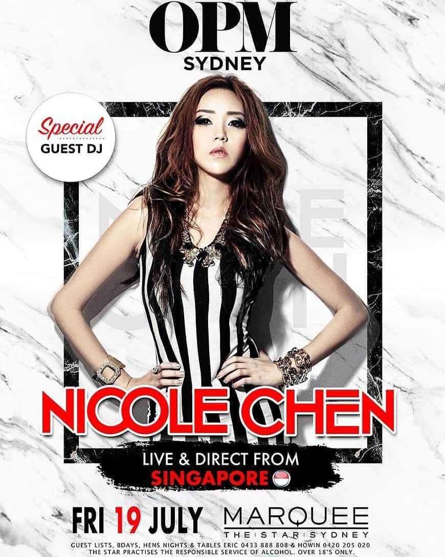 Nicole Chenのインスタグラム：「Check out this Friday in Marquee Sydney with @opmsydney . See you #dj #djane #marqueesydney #nicolechen」