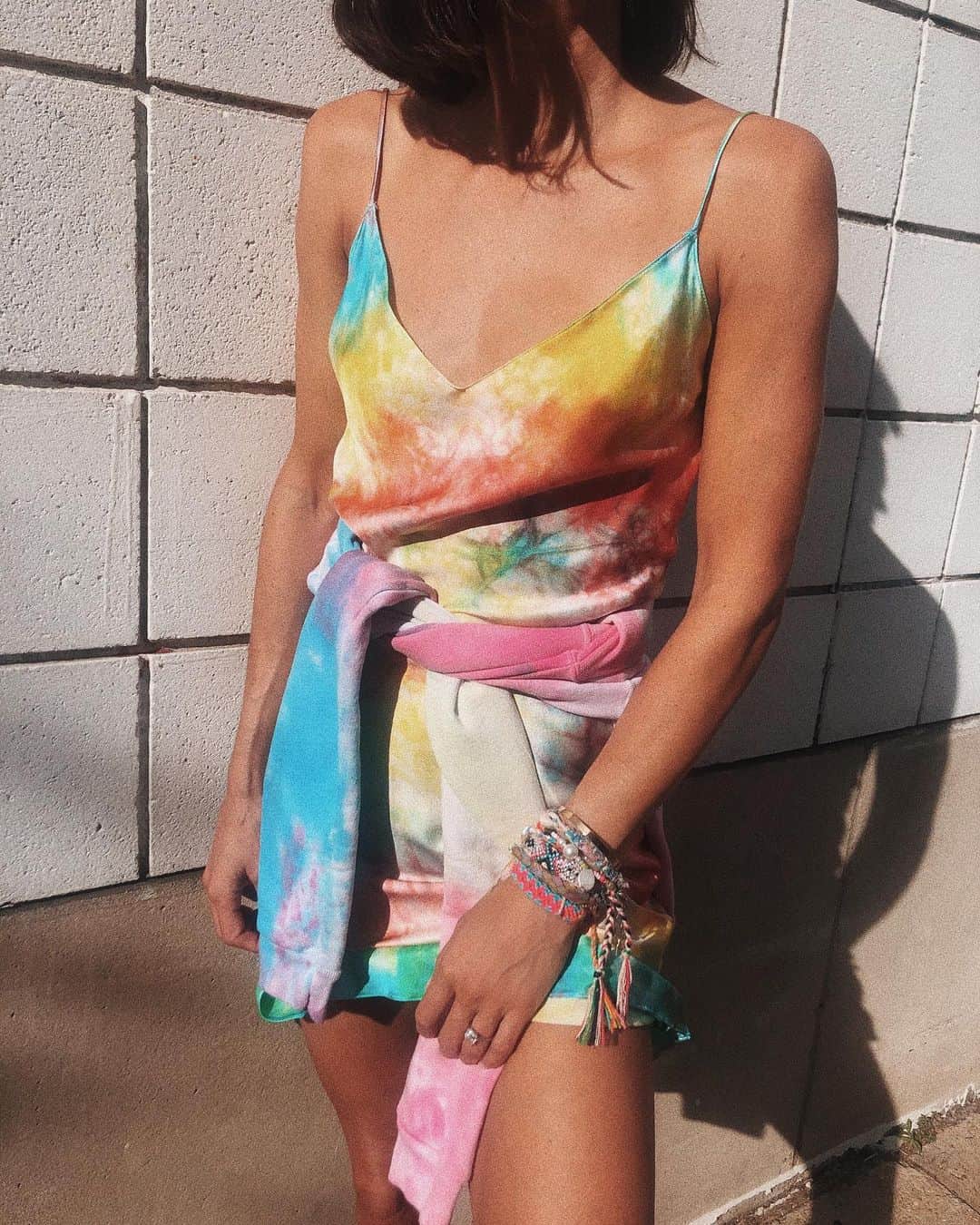 ダニジョーのインスタグラム：「Did someone say TIE-DYE ? The Mini Is Here 🌈 Tap to shop before she’s gone 💨 #tiedye#dannijogirls #newarrival #mini」