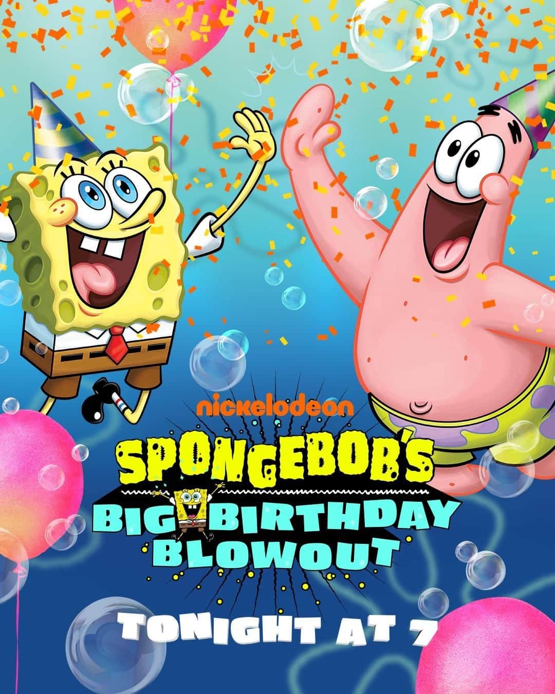 スポンジボブさんのインスタグラム写真 - (スポンジボブInstagram)「Best. Birthday. EVER. Celebrate #HappyBirthdaySpongeBob TONIGHT at 7 on @nickelodeon」7月13日 3時00分 - spongebob
